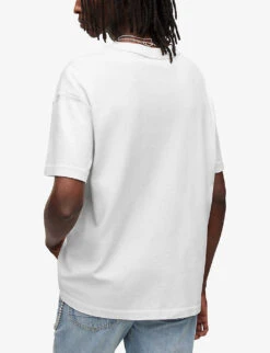AllSaints Isac Oversized Crewneck Cotton T-shirt -Gentlemen Style Shop R03848395 OPTICWHITE ALT03