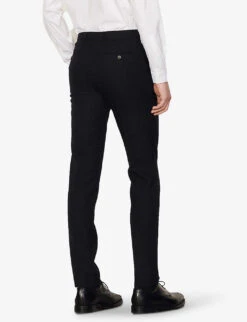 Sandro Berkeley Slim-fit Tapered Wool Trousers 9 Sandro Berkeley Slim-fit Tapered Wool Trousers -Gentlemen Style Shop R03851778 BLEUS ALT03