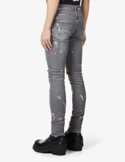 Ripped Slim-fit Skinny Stretch-denim Jeans -Gentlemen Style Shop R03857863 GREY ALT03
