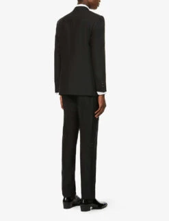 CORNELIANI Single-breasted Regular-fit Wool Tuxedo Suit -Gentlemen Style Shop R03868070 BLACK ALT02