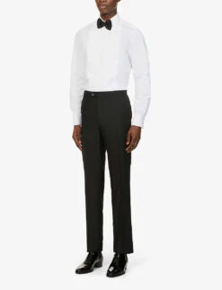 CORNELIANI Single-breasted Regular-fit Wool Tuxedo Suit -Gentlemen Style Shop R03868070 BLACK ALT03