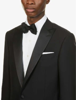 CORNELIANI Single-breasted Regular-fit Wool Tuxedo Suit -Gentlemen Style Shop R03868070 BLACK ALT05