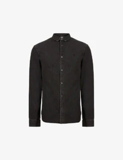 AllSaints Gleason Logo-embroidered Denim Shirt