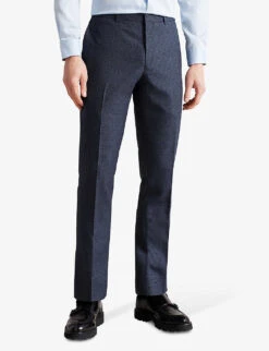 Ted Baker Cleets Slim-fit Mid-rise Wool-blend Suit Trousers 8 Ted Baker Cleets Slim-fit Mid-rise Wool-blend Suit Trousers -Gentlemen Style Shop R03908554 NAVY ALT02
