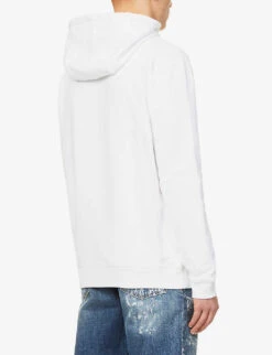 Hugo Logo-print Cotton-jersey Hoody -Gentlemen Style Shop R03920173 WHITE ALT03