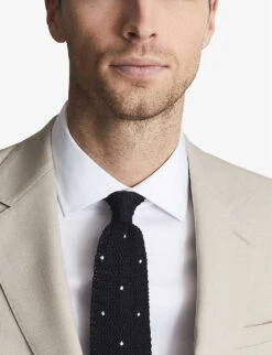 Reiss Single-breasted Notch-lapel Wool Blazer -Gentlemen Style Shop R03924662 STONE ALT04