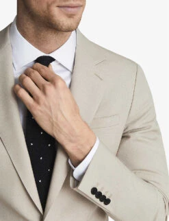 Reiss Single-breasted Notch-lapel Wool Blazer -Gentlemen Style Shop R03924662 STONE ALT05