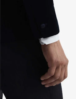 Reiss Ace Single-breasted Stretch-velvet Blazer -Gentlemen Style Shop R03924671 NAVY ALT05