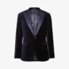 Reiss Ace Single-breasted Stretch-velvet Blazer -Gentlemen Style Shop R03924671 NAVY M