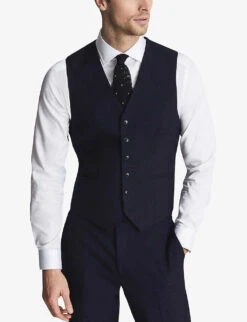 Reiss Bold Slim-fit Wool Waistcoat -Gentlemen Style Shop R03924757 NAVY ALT02