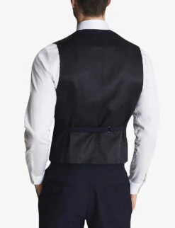 Reiss Bold Slim-fit Wool Waistcoat -Gentlemen Style Shop R03924757 NAVY ALT03