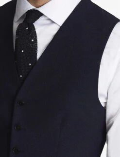Reiss Bold Slim-fit Wool Waistcoat -Gentlemen Style Shop R03924757 NAVY ALT04