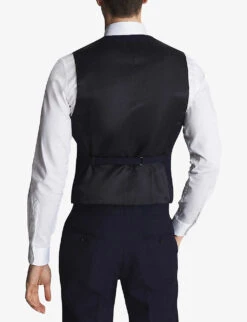 Reiss Bold Slim-fit Horseshoe Wool Waistcoat -Gentlemen Style Shop R03924758 NAVY ALT03