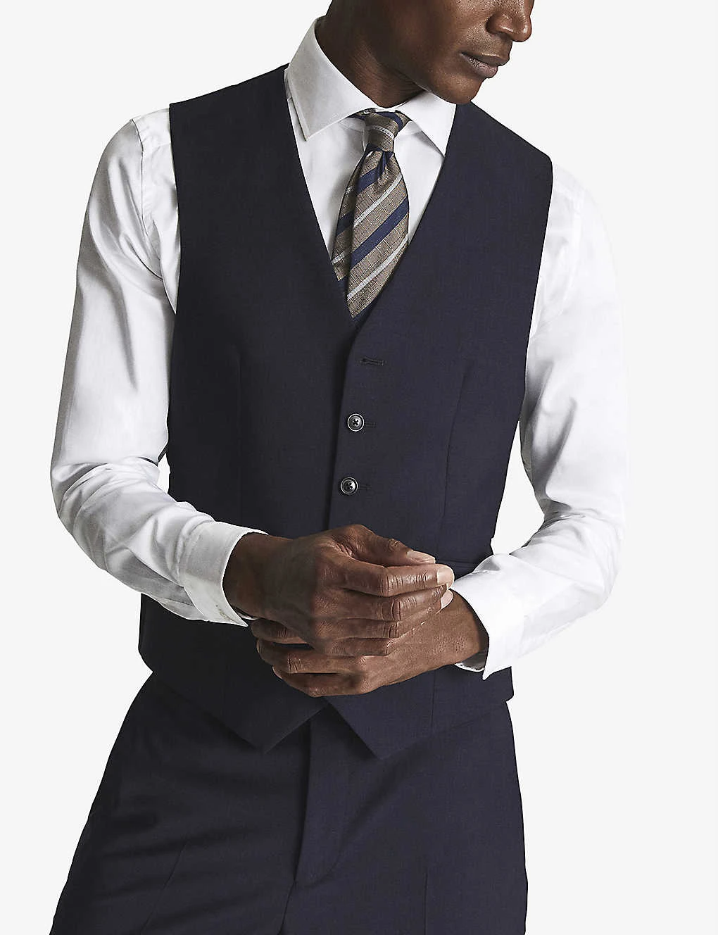 Reiss Hope Travel Wool-blend Fitted Waistcoat 4 Reiss Hope Travel Wool-blend Fitted Waistcoat - Image 3