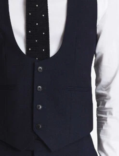 Reiss Hope Travel Wool-blend Fitted Waistcoat 12 Reiss Hope Travel Wool-blend Fitted Waistcoat -Gentlemen Style Shop R03924767 NAVY ALT05