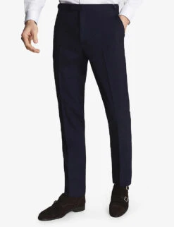 Reiss Bold Regular-fit Straight-leg Wool Suit Trousers -Gentlemen Style Shop R03924817 NAVY ALT02