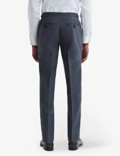 Reiss Fine Pressed-crease Wool Trousers -Gentlemen Style Shop R03924850 AIRFORCEBLUE ALT03