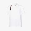 Alexander McQueen Logo-tape Harness Cotton Polo Shirt -Gentlemen Style Shop R03929359 WHITE M