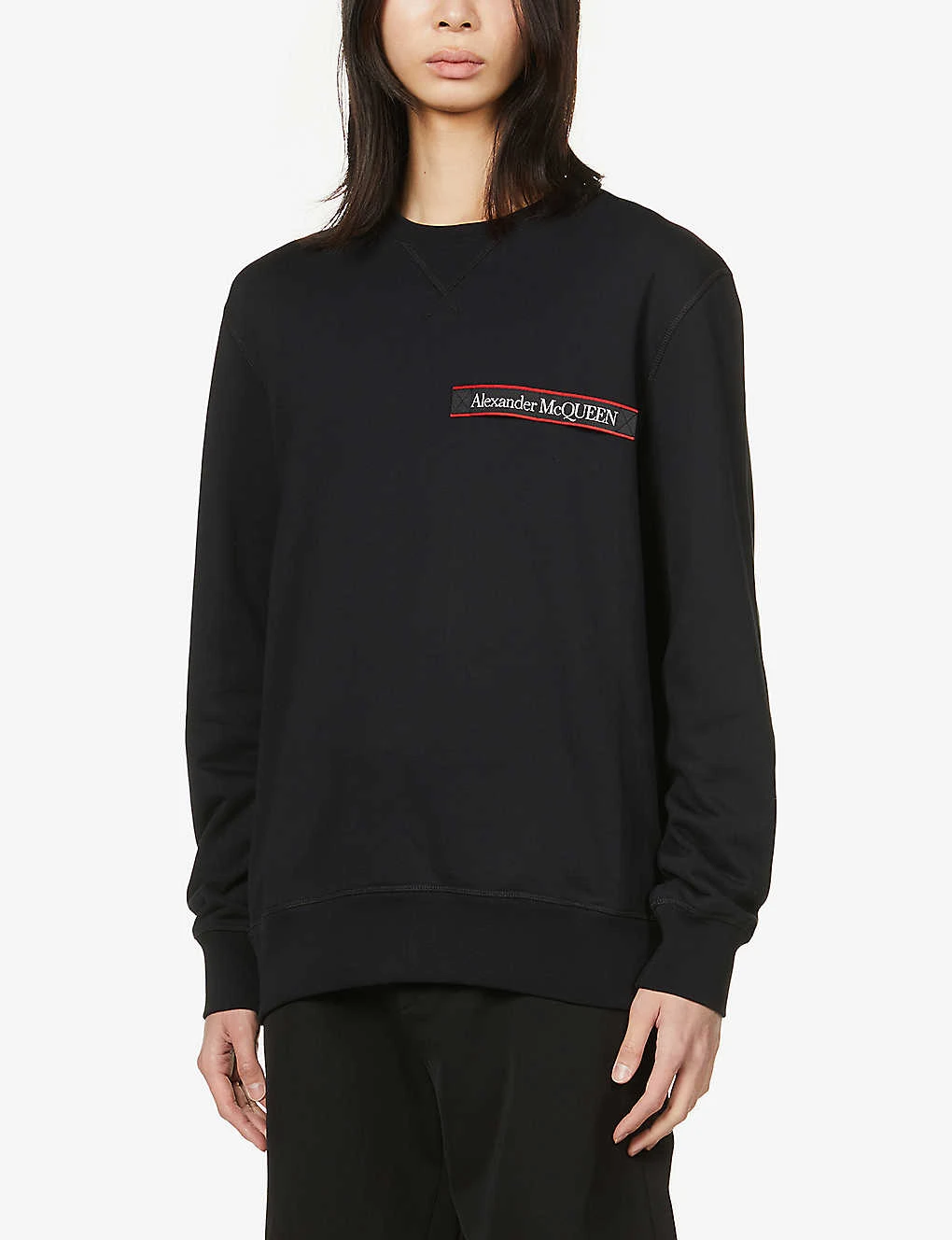 Alexander McQueen Logo-tape Crewneck Cotton Sweatshirt 5 Alexander McQueen Logo-tape Crewneck Cotton Sweatshirt - Image 3