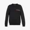 Alexander McQueen Logo-tape Crewneck Cotton Sweatshirt -Gentlemen Style Shop R03929361 BLACKMIX M