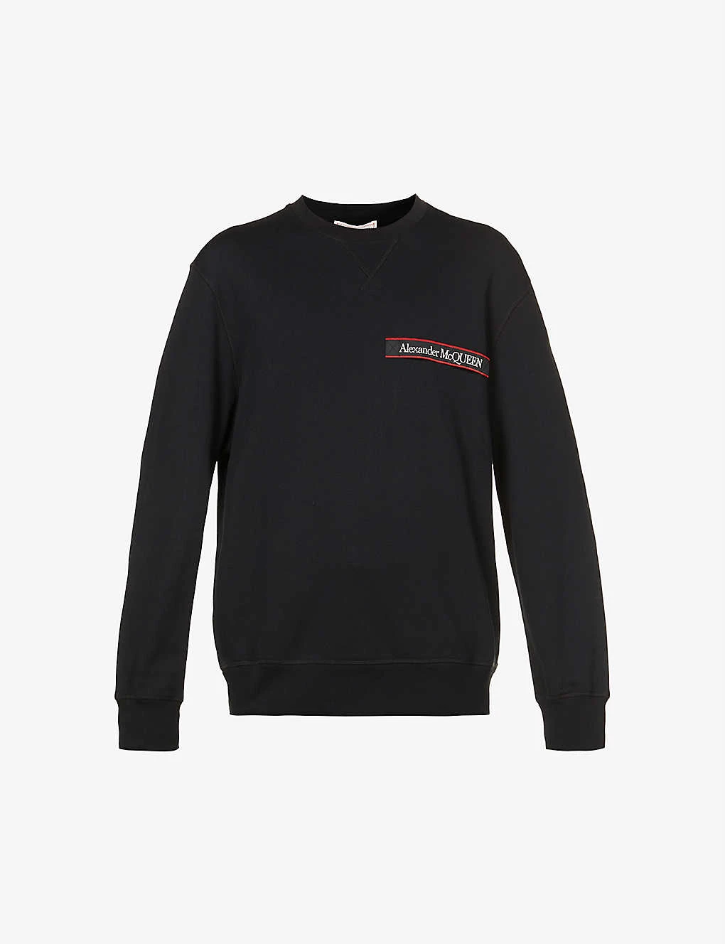 Alexander McQueen Logo-tape Crewneck Cotton Sweatshirt 3 Alexander McQueen Logo-tape Crewneck Cotton Sweatshirt