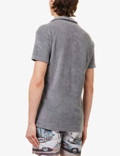ORLEBAR BROWN Terry Brand-tab Relaxed-fit Cotton Polo Shirt 10 ORLEBAR BROWN Terry Brand-tab Relaxed-fit Cotton Polo Shirt -Gentlemen Style Shop R03935124 GRANITE ALT03