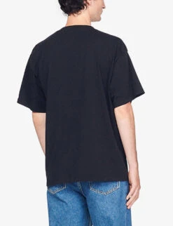Sandro Tubular Relaxed-fit Organic-cotton T-shirt -Gentlemen Style Shop R03948132 NOIRGRIS ALT03