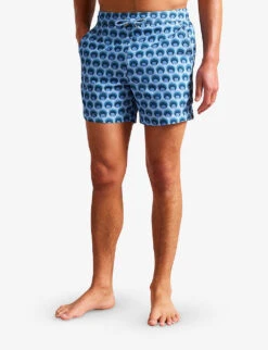 Ted Baker Totley Geometric Woven Swim Shorts -Gentlemen Style Shop R03949793 LTBLUE ALT02