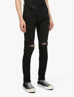 NEUW Rebel Distressed-panel Skinny Stretch-denim Jeans -Gentlemen Style Shop R03953021 FRICTION ALT02