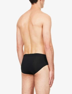 HANRO Logo Stretch-jersey Briefs -Gentlemen Style Shop R03953442 DEEPBLACK ALT02
