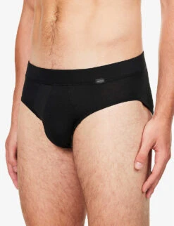 HANRO Logo Stretch-jersey Briefs -Gentlemen Style Shop R03953442 DEEPBLACK ALT03