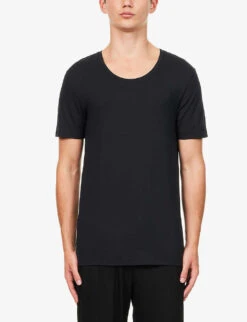 HANRO Basics Stretch-cotton T-shirt 9 HANRO Basics Stretch-cotton T-shirt -Gentlemen Style Shop R03953445 BLACK ALT02