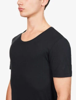 HANRO Basics Stretch-cotton T-shirt 11 HANRO Basics Stretch-cotton T-shirt -Gentlemen Style Shop R03953445 BLACK ALT04