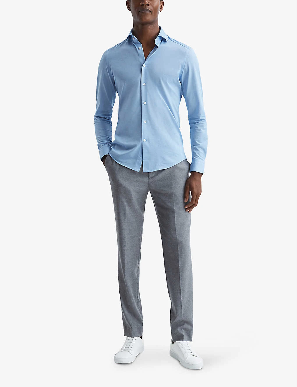 Reiss Nate Curved-hem Slim-fit Cotton-blend Shirt 4 Reiss Nate Curved-hem Slim-fit Cotton-blend Shirt - Image 2