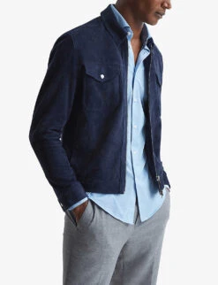 Reiss Nate Curved-hem Slim-fit Cotton-blend Shirt 9 Reiss Nate Curved-hem Slim-fit Cotton-blend Shirt -Gentlemen Style Shop R03955439 SOFTBLUE ALT02