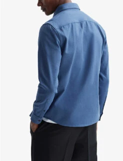 Reiss Arlo Patch-pocket Cotton Overshirt -Gentlemen Style Shop R03958187 AIRFORCEBLUE ALT03