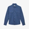 Reiss Arlo Patch-pocket Cotton Overshirt 1 Reiss Arlo Patch-pocket Cotton Overshirt -Gentlemen Style Shop R03958187 AIRFORCEBLUE M