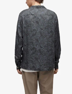 AllSaints Nidaros Paisley-print Woven Shirt -Gentlemen Style Shop R03966447 BLACK ALT03