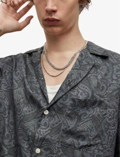 AllSaints Nidaros Paisley-print Woven Shirt -Gentlemen Style Shop R03966447 BLACK ALT04