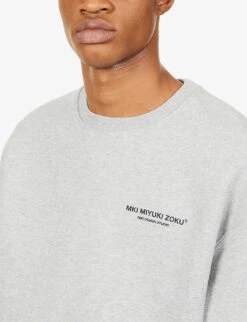 Design Studio Brand-print Organic-cotton And Recycled-polyester Blend Sweatshirt -Gentlemen Style Shop R03978115 GREY ALT04