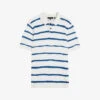 Ted Baker Cromer Stripe-print Cotton Polo -Gentlemen Style Shop R03979656 ECRU M