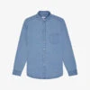Reiss Sark Patch-pocket Regular-fit Chambray Cotton Shirt 2 Reiss Sark Patch-pocket Regular-fit Chambray Cotton Shirt -Gentlemen Style Shop R03993340 BLUE M
