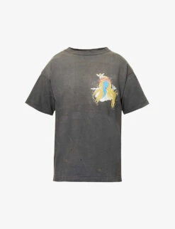 Blue Face Graphic-print Boxy-fit Cotton-jersey T-shirt