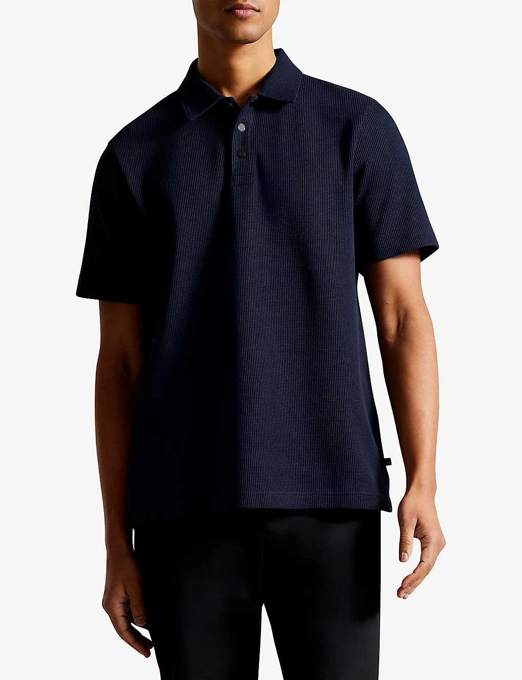 Ted Baker Bute Textured-detail Stretch-cotton Polo 5 Ted Baker Bute Textured-detail Stretch-cotton Polo - Image 3