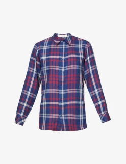 Unisex Lapis Lazuli Checked Cashmere Shirt