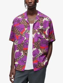 AllSaints Bastille Leopard-print Woven Shirt -Gentlemen Style Shop R04002950 OFFWHITE ALT02