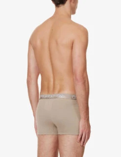 Calvin Klein Logo-waistband Mid-rise Pack Of Three Cotton And Recycled Polyester-blend Trunks -Gentlemen Style Shop R04008699 MULTI ALT02
