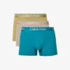 Calvin Klein Logo-waistband Mid-rise Pack Of Three Cotton And Recycled Polyester-blend Trunks 1 Calvin Klein Logo-waistband Mid-rise Pack Of Three Cotton And Recycled Polyester-blend Trunks -Gentlemen Style Shop R04008699 MULTI M