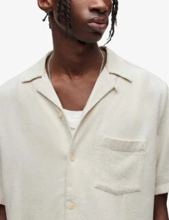 AllSaints Cudi Relaxed-fit Woven Shirt -Gentlemen Style Shop R04008753 ECRU ALT04