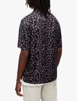 AllSaints Romantik Heart Leopard-print Woven Shirt -Gentlemen Style Shop R04008760 BLACK ALT03